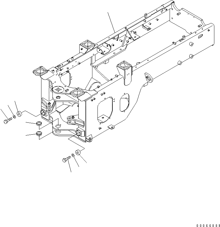 Схема запчастей Komatsu WA200-6 - ЗАДН. РАМА (ДЛЯ ДОПОЛН. ПРОТИВОВЕС AND СИЛОВАЯ ПЕРЕДАЧА ЧАСТИ КОРПУСА) ОСНОВНАЯ РАМА И ЕЕ ЧАСТИ