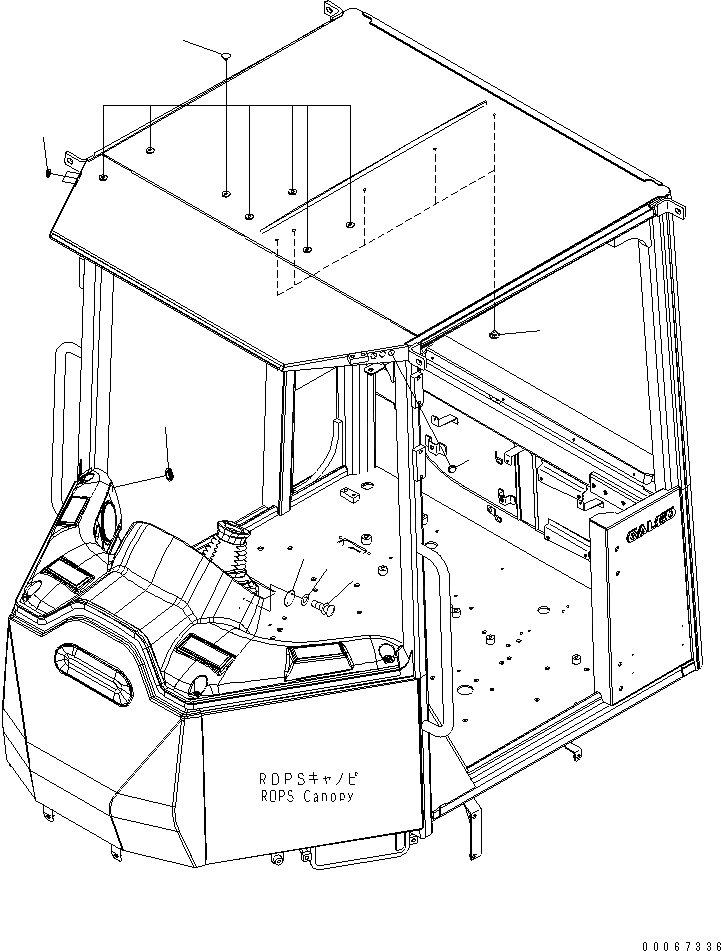 Схема запчастей Komatsu WA200-6 - СИСТЕМА ROPS (BLANK ЧАСТИ) КАБИНА ОПЕРАТОРА И СИСТЕМА УПРАВЛЕНИЯ