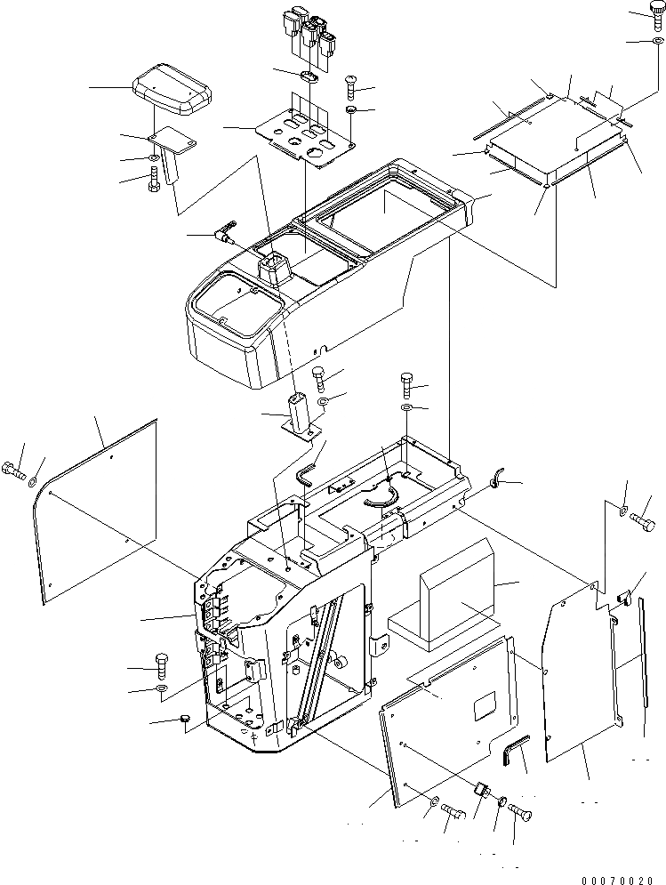Схема запчастей Komatsu WA200-6 - ПОГРУЗ. CONTOROL (CONSOL КОРПУС) (ДЛЯ РЫЧАГ И НАВЕС) КАБИНА ОПЕРАТОРА И СИСТЕМА УПРАВЛЕНИЯ
