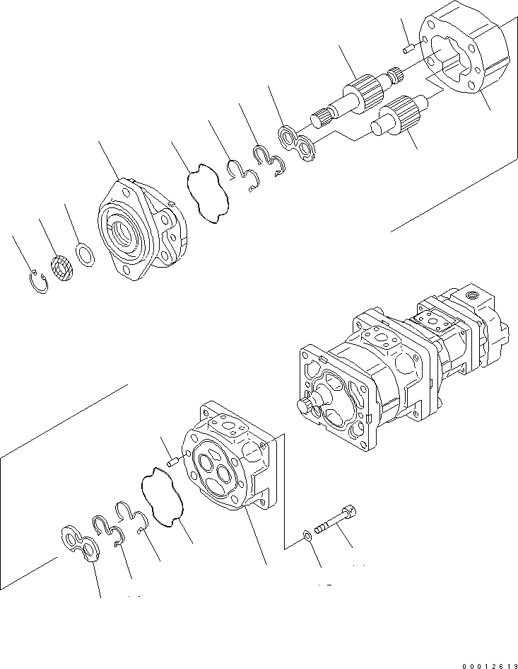 Схема запчастей Komatsu WA200-6 - ГИДР. НАСОС. (/) ОСНОВН. КОМПОНЕНТЫ И РЕМКОМПЛЕКТЫ