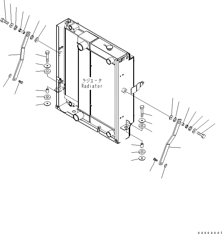 Схема запчастей Komatsu WA200PT-5L - КРЕПЛЕНИЕ РАДИАТОРА СИСТЕМА ОХЛАЖДЕНИЯ