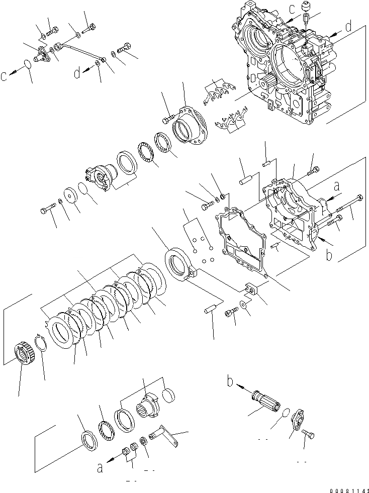 Схема запчастей Komatsu WA200PT-5L - КОРПУС ПЕРЕДАЧИ (ВЫХОД) СИЛОВАЯ ПЕРЕДАЧА И КОНЕЧНАЯ ПЕРЕДАЧА