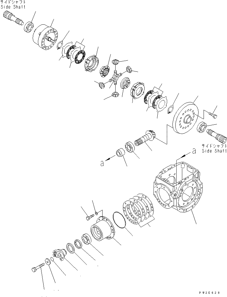 Схема запчастей Komatsu WA200PT-5L - ЗАДН. МОСТ (LSD ДИФФЕРЕНЦ.) СИЛОВАЯ ПЕРЕДАЧА И КОНЕЧНАЯ ПЕРЕДАЧА