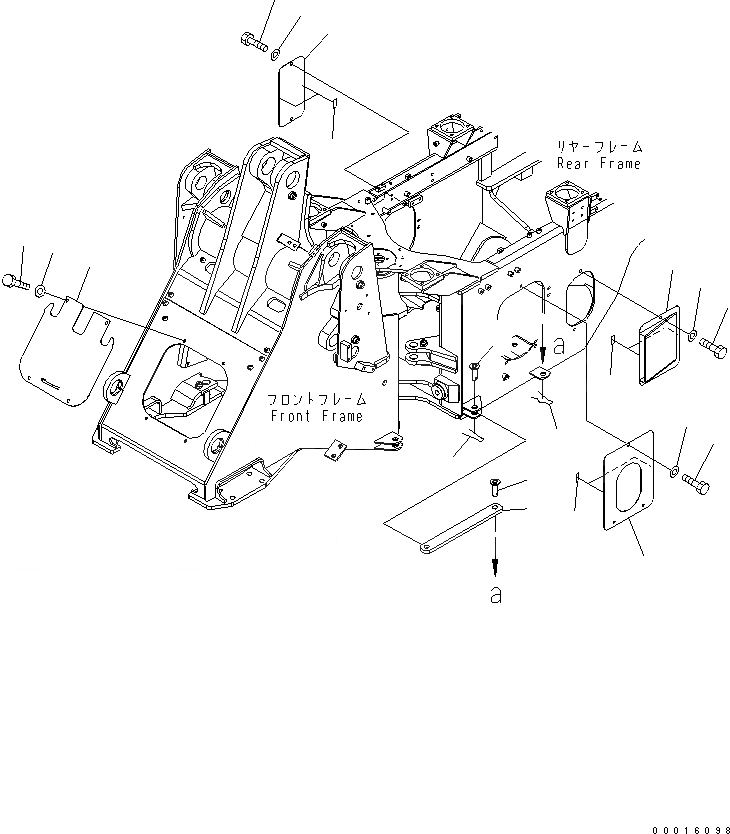 Схема запчастей Komatsu WA200PT-5L - БЛОКИР. BAR И COVER ОСНОВНАЯ РАМА И ЕЕ ЧАСТИ