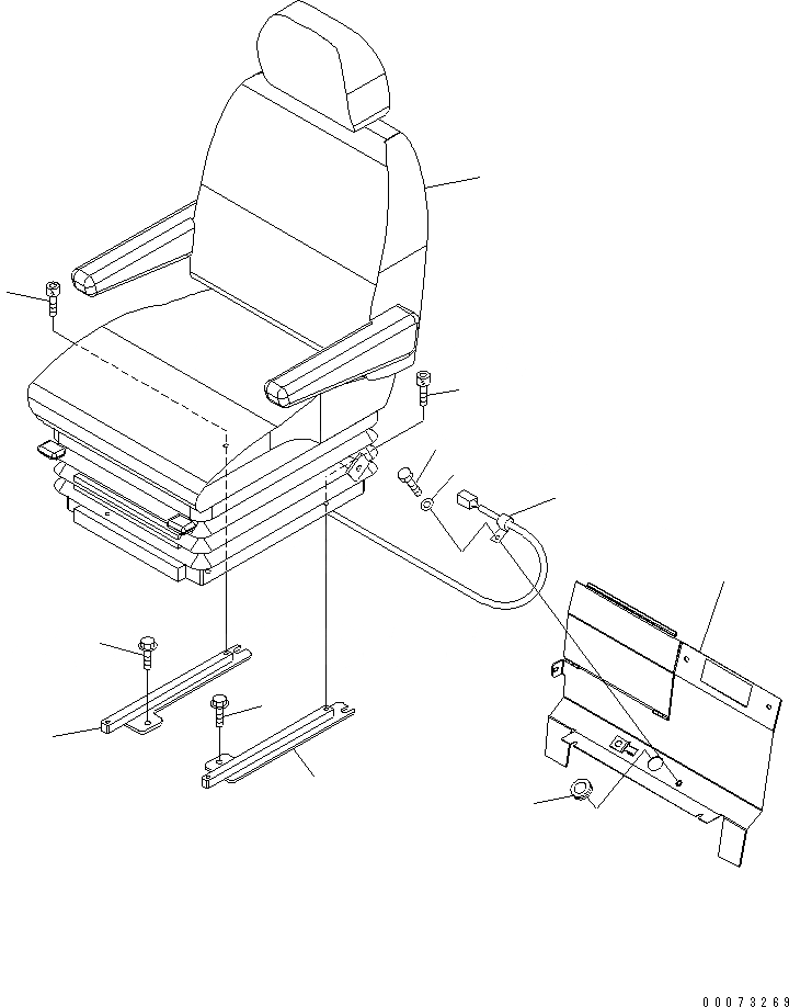 Схема запчастей Komatsu WA200PT-5L - СИДЕНЬЕ ОПЕРАТОРА (С ВОЗД. ПОДВЕСКОЙ С ТКАНЬ) КАБИНА ОПЕРАТОРА И СИСТЕМА УПРАВЛЕНИЯ