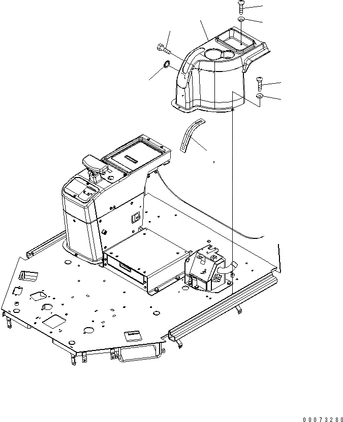 Схема запчастей Komatsu WA200PT-5L - ПОЛ (КОНСОЛЬ COVER) (ЛЕВ.) КАБИНА ОПЕРАТОРА И СИСТЕМА УПРАВЛЕНИЯ