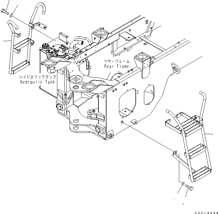 Схема запчастей Komatsu WA200PT-5L - ЛЕСТНИЦА ЧАСТИ КОРПУСА