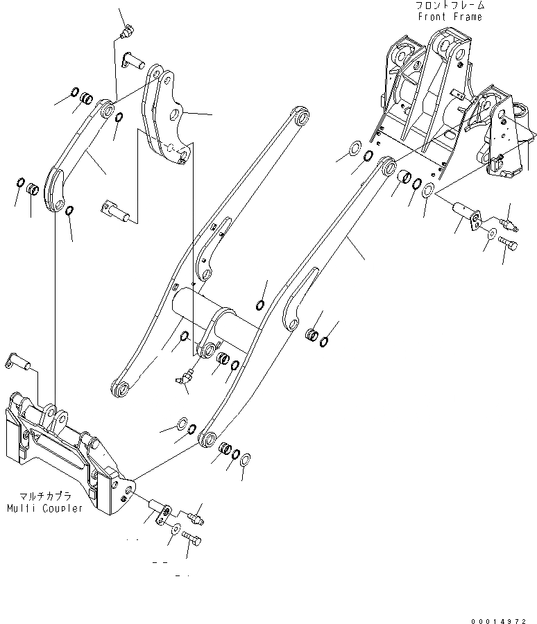 Схема запчастей Komatsu WA200PT-5L - СТРЕЛА И BELL CRANK РАБОЧЕЕ ОБОРУДОВАНИЕ