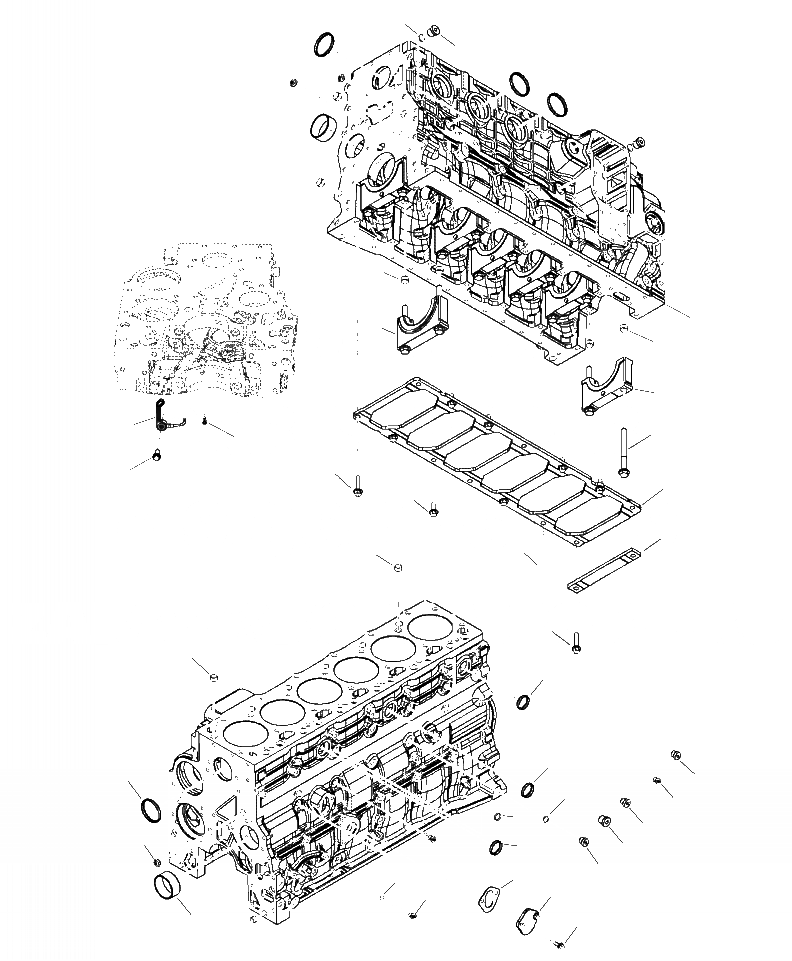 Схема запчастей Komatsu WA250-6 - A-AA БЛОК ЦИЛИНДРОВ ДВИГАТЕЛЬ