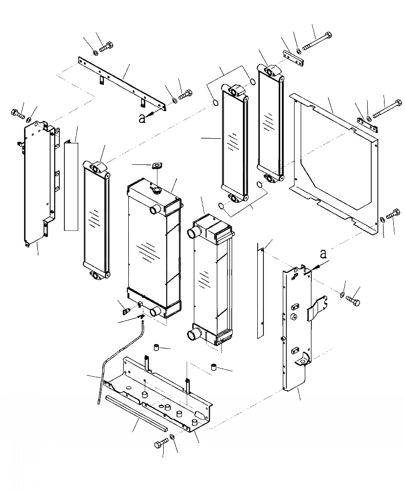 Схема запчастей Komatsu WA250-6 - C-A РАДИАТОР ШИР. СЕРДЦЕВИНА (LATCH ТИП) СИСТЕМА ОХЛАЖДЕНИЯ