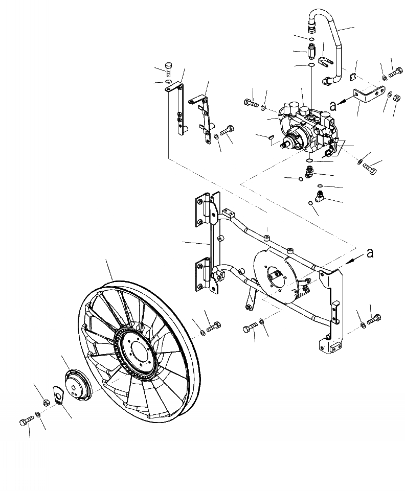 Схема запчастей Komatsu WA250-6 - C-A ПРИВОД ВЕНТИЛЯТОРА РАДИАТОРА СИСТЕМА ОХЛАЖДЕНИЯ