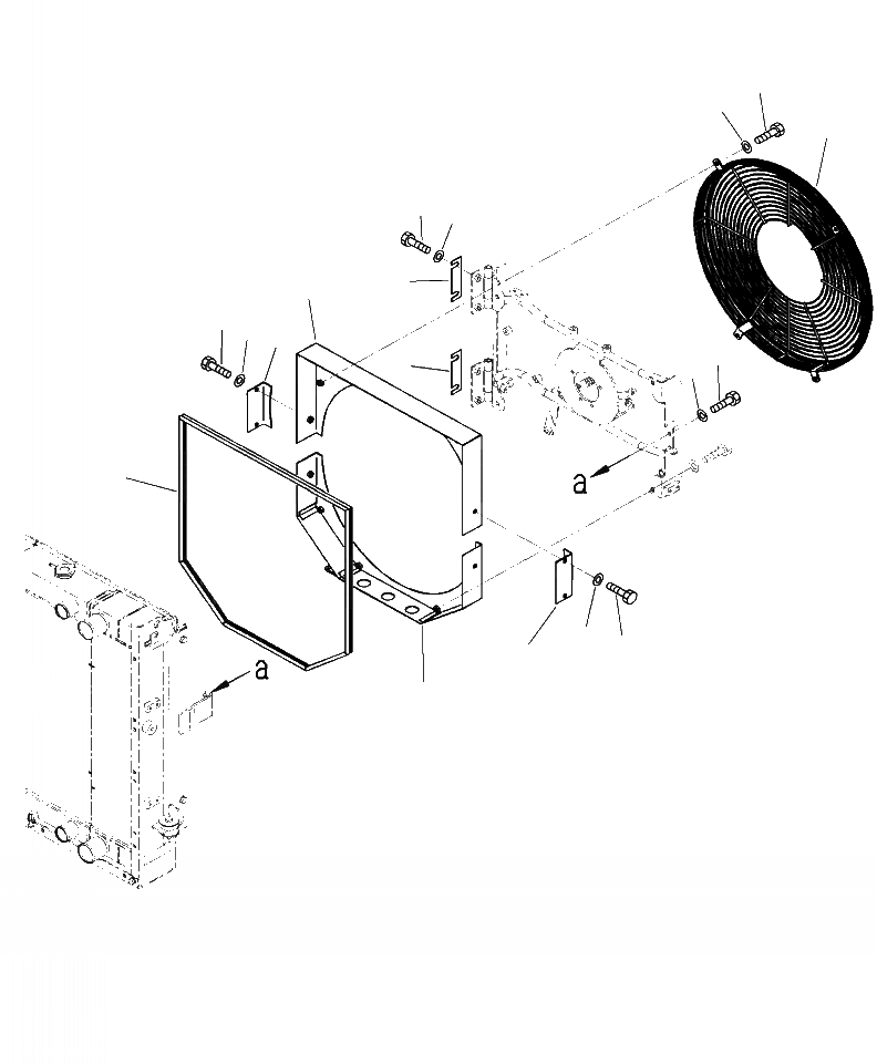Схема запчастей Komatsu WA250-6 - C-A РЕШЕТКА ВЕНТИЛЯТОРА РАДИАТОРА СИСТЕМА ОХЛАЖДЕНИЯ