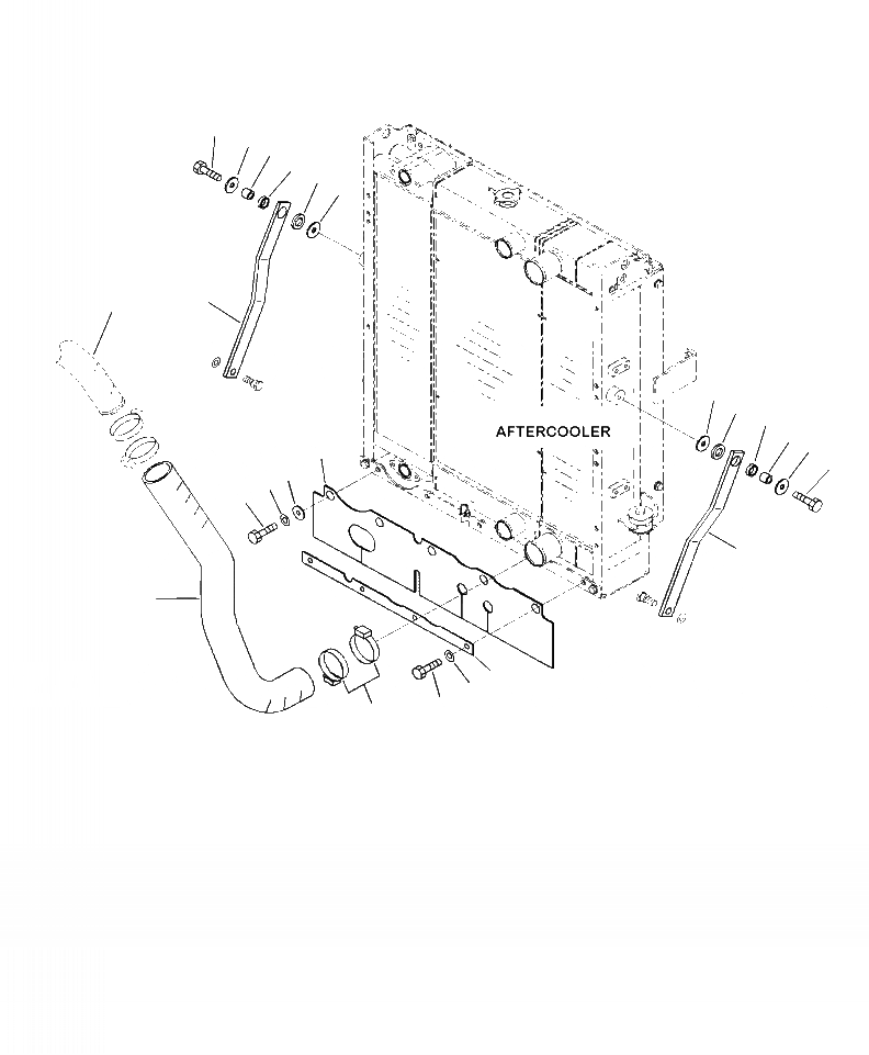 Схема запчастей Komatsu WA250-6 - C-A РАДИАТОР КРЕПЛЕНИЕ И ПАТРУБКИ СИСТЕМА ОХЛАЖДЕНИЯ