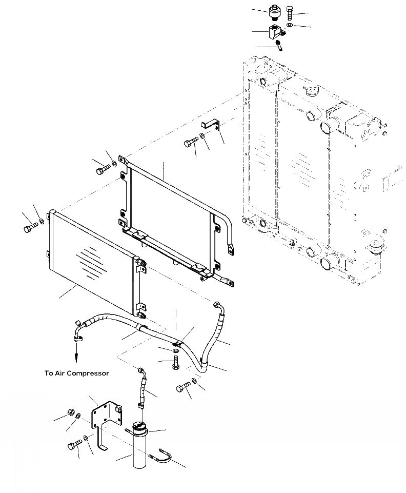 Схема запчастей Komatsu WA250-6 - C-A РАДИАТОР КОНДИЦ. ВОЗДУХА КОНДЕНСАТОР СИСТЕМА ОХЛАЖДЕНИЯ