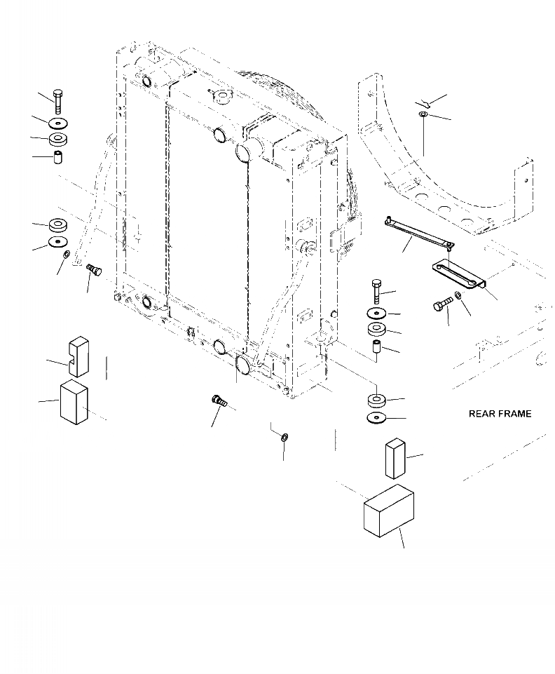 Схема запчастей Komatsu WA250-6 - C-8A КРЕПЛЕНИЕ РАДИАТОРА ЧАСТИ СИСТЕМА ОХЛАЖДЕНИЯ