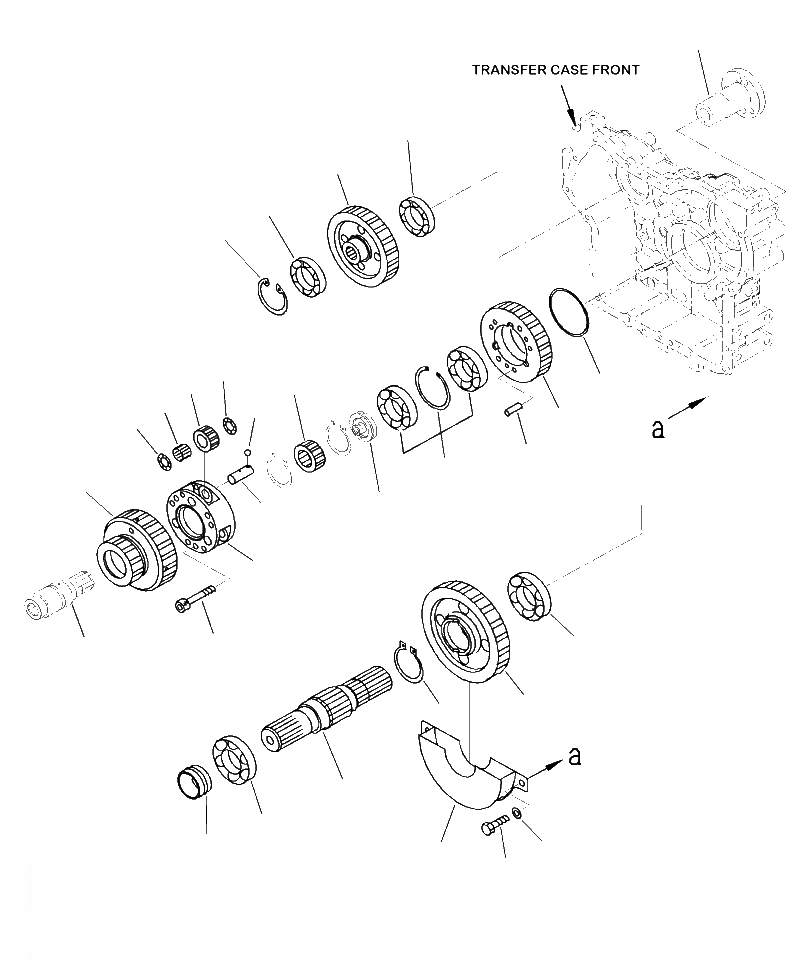 Схема запчастей Komatsu WA250-6 - F-A КОРПУС ПЕРЕДАЧИ (/) СИЛОВАЯ ПЕРЕДАЧА И КОНЕЧНАЯ ПЕРЕДАЧА