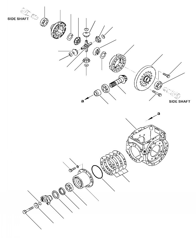 Схема запчастей Komatsu WA250-6 - F-A ЗАДН. МОСТ ДИФФЕРЕНЦ. СИЛОВАЯ ПЕРЕДАЧА И КОНЕЧНАЯ ПЕРЕДАЧА