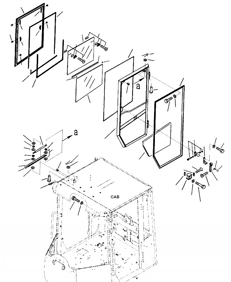 Схема запчастей Komatsu WA250-6 - K-A КАБИНА ROPS ПРАВ. ДВЕРЬ OPERATORXD S ОБСТАНОВКА И СИСТЕМА УПРАВЛЕНИЯ