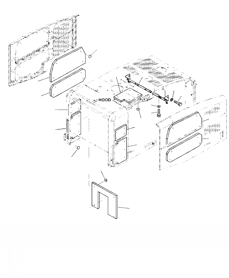 Схема запчастей Komatsu WA250-6 - M-7A КАПОТ ВОЗДУХОВОДЫ COVER ЧАСТИ КОРПУСА