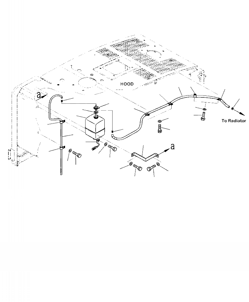 Схема запчастей Komatsu WA250-6 - M-A КАПОТ СИСТЕМА ТРУБ РАДИАТОРА ЧАСТИ КОРПУСА