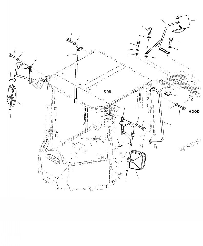 Схема запчастей Komatsu WA250-6 - M-A ЗЕРКАЛАКАБИНА ROPS ЧАСТИ КОРПУСА