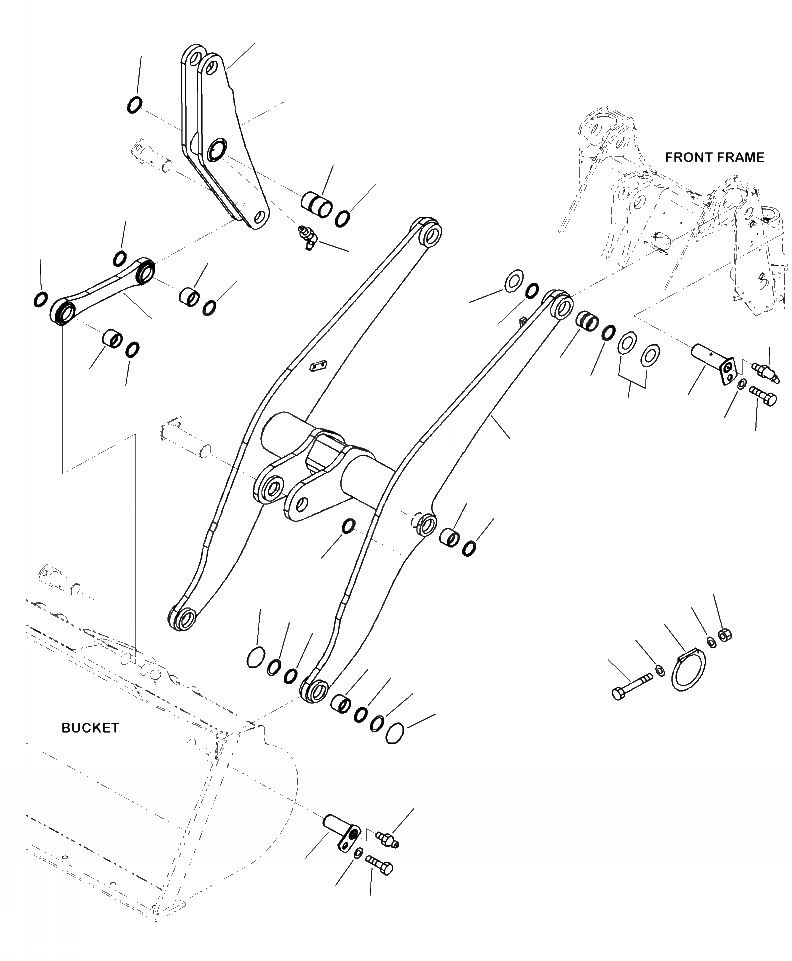 Схема запчастей Komatsu WA250-6 - T-A СТРЕЛА И BELL CRANK УСИЛ. И ВЫСОК. ПОДЪЕМ РАБОЧЕЕ ОБОРУДОВАНИЕ