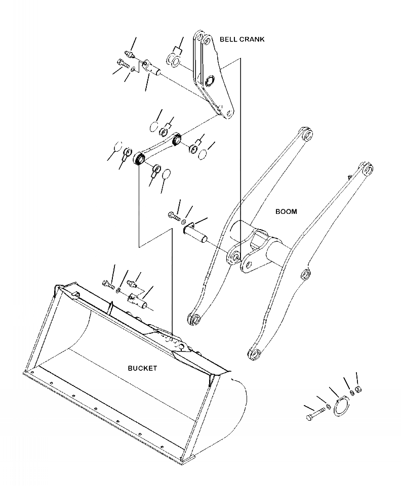 Схема запчастей Komatsu WA250-6 - T-A СТРЕЛА И BELL CRANK КРЕПЛЕНИЕ РАБОЧЕЕ ОБОРУДОВАНИЕ
