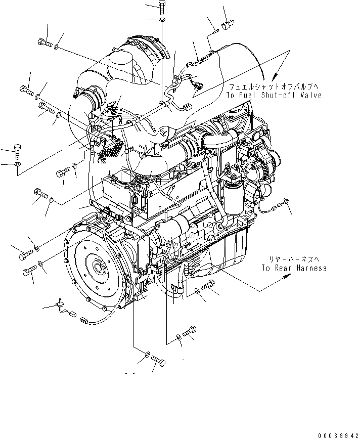 Схема запчастей Komatsu WA250-5L - ДВИГАТЕЛЬ ПРОВОДКА (ДЛЯ ОТОПИТЕЛЯ ИЛИ НАВЕС) КОМПОНЕНТЫ ДВИГАТЕЛЯ