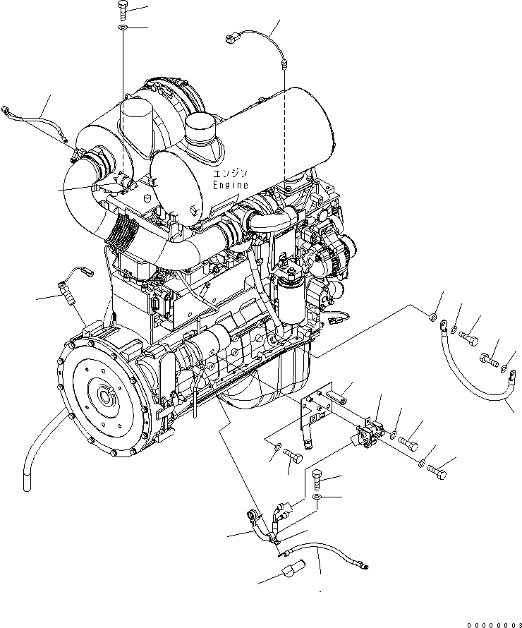 Схема запчастей Komatsu WA250-5L - Э/ПРОВОДКА ДВИГАТЕЛЯ (STARTER Э/ПРОВОДКА И ДАТЧИК) КОМПОНЕНТЫ ДВИГАТЕЛЯ