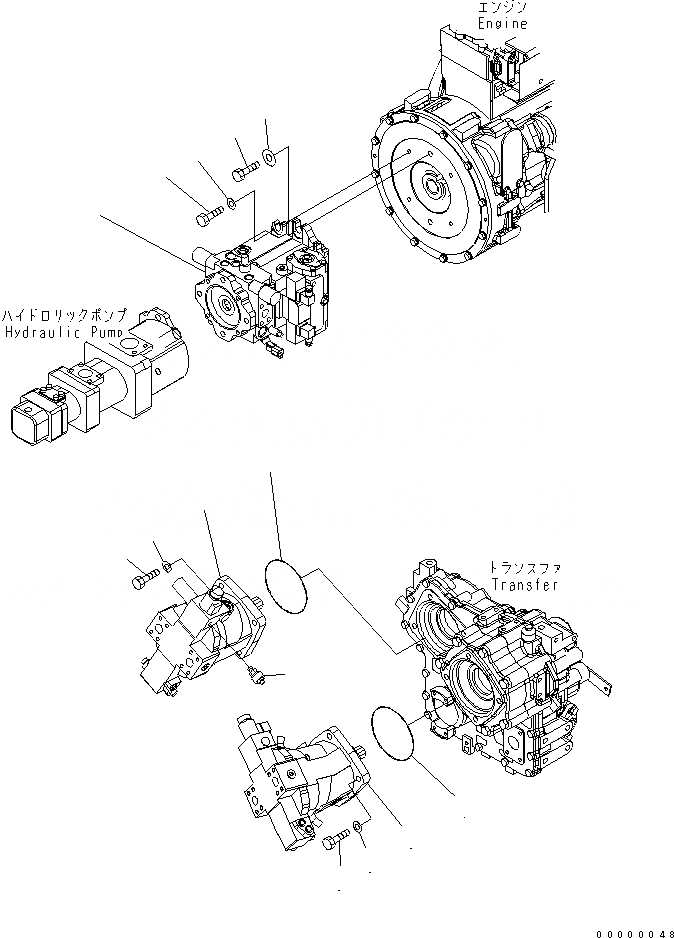 Схема запчастей Komatsu WA250-5L - HST НАСОС И НАСОС КРЕПЛЕНИЕ ТРАНСМИССИЯ