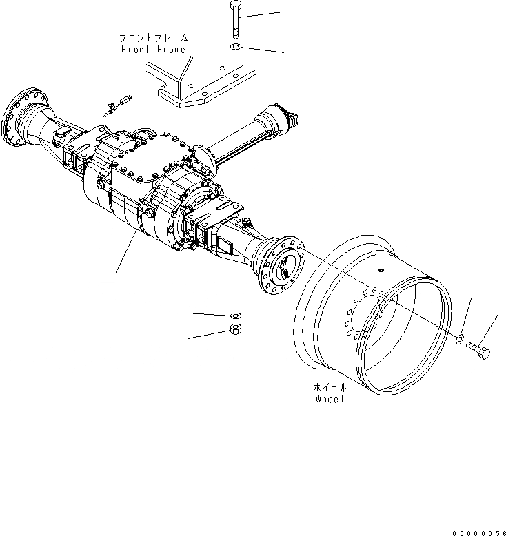 Схема запчастей Komatsu WA250-5L - ПЕРЕДНИЙ МОСТ КРЕПЛЕНИЕ ТРАНСМИССИЯ