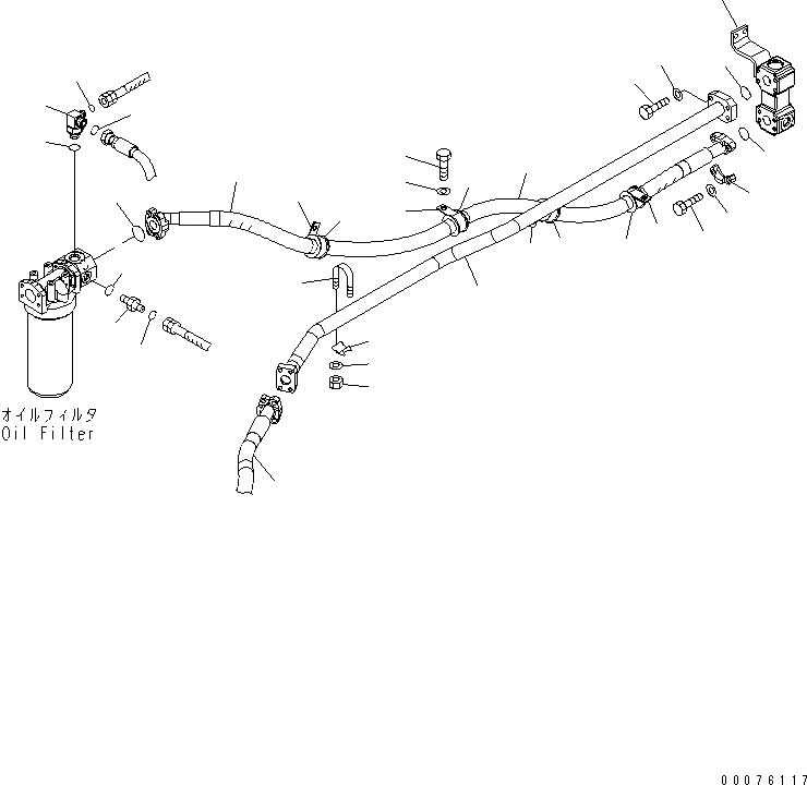 Схема запчастей Komatsu WA250-5L - ГИДРОЛИНИЯ (ВОЗВРАТ. ЛИНИЯ) ГИДРАВЛИКА