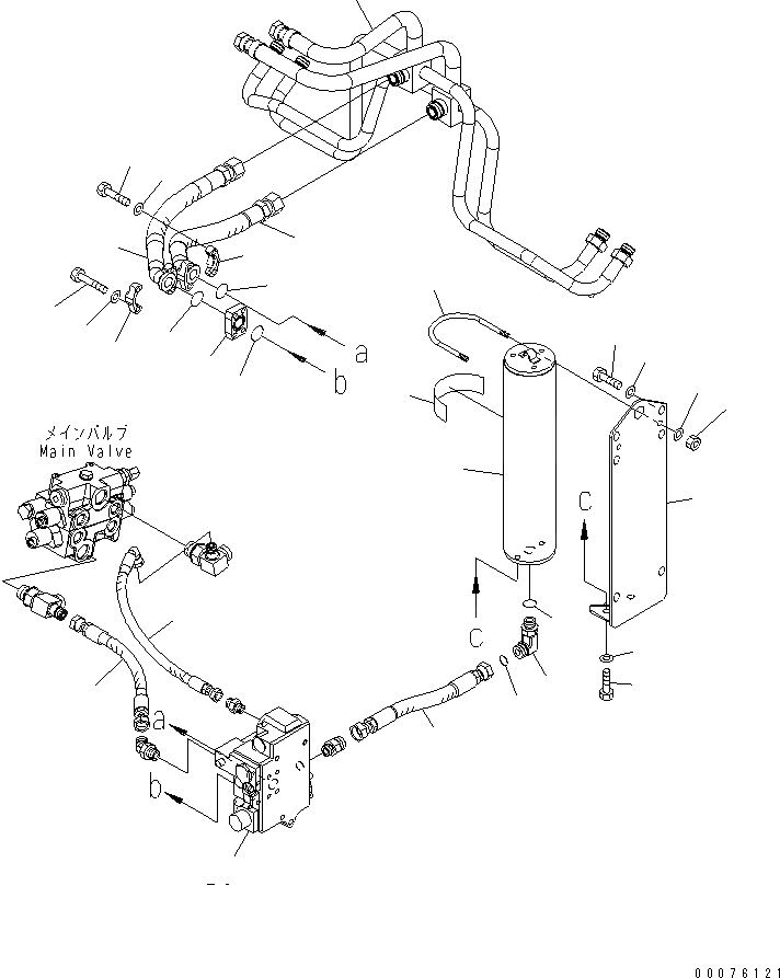 Схема запчастей Komatsu WA250-5L - ГИДРОЛИНИЯ (E.C.S.S АККУМУЛЯТОР) (ВСПОМОГ. РУЛЕВ. УПРАВЛЕНИЕ) ГИДРАВЛИКА