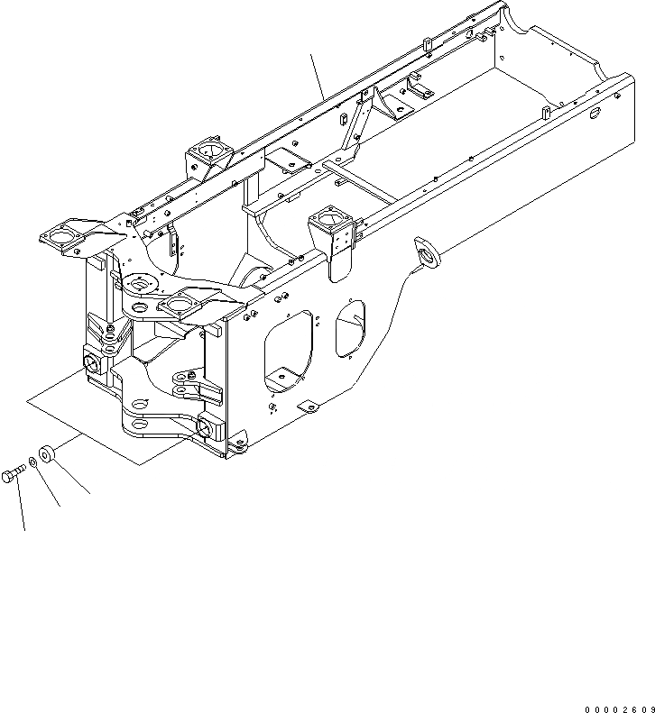 Схема запчастей Komatsu WA250-5L - ЗАДН. РАМА ОСНОВНАЯ РАМА И ЕЕ ЧАСТИ