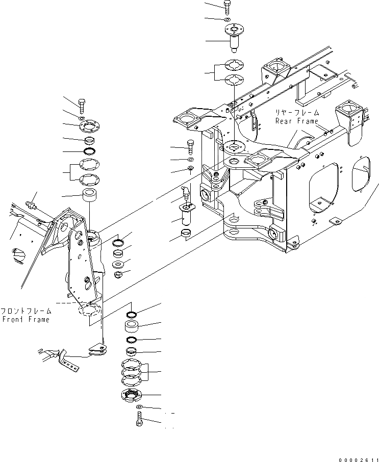 Схема запчастей Komatsu WA250-5L - HINGE ПАЛЕЦ ОСНОВНАЯ РАМА И ЕЕ ЧАСТИ