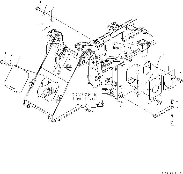 Схема запчастей Komatsu WA250-5L - БЛОКИР. BAR И COVER ОСНОВНАЯ РАМА И ЕЕ ЧАСТИ