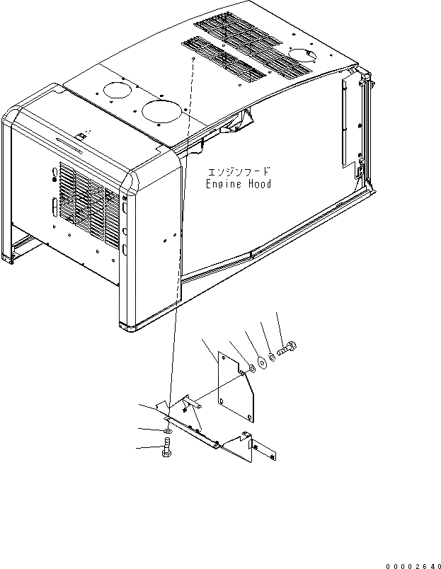 Схема запчастей Komatsu WA250-5L - КАПОТ (ВОЗДУХОВОДЫ COVER) ЧАСТИ КОРПУСА