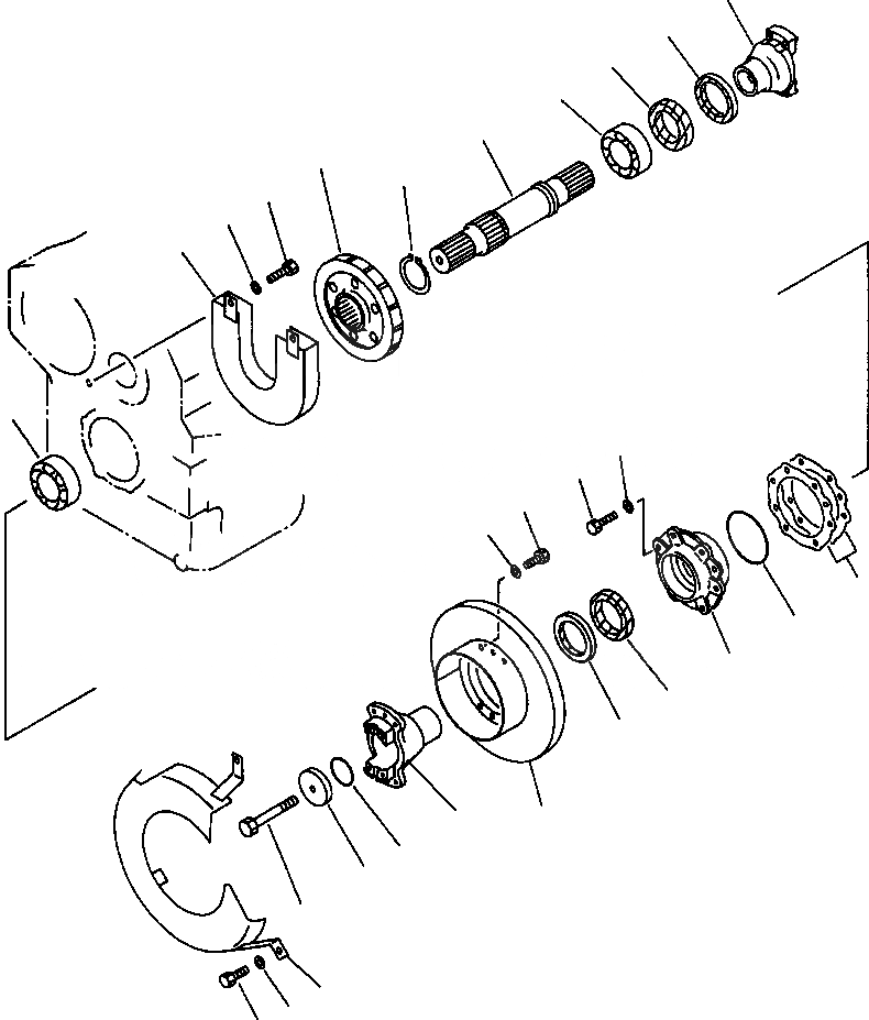 Схема запчастей Komatsu WA250-1LC - ТРАНСМИССИЯ ВЫХОДНОЙ ВАЛ ГИДРОТРАНСФОРМАТОР И ТРАНСМИССИЯ