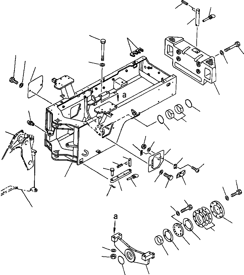 Схема запчастей Komatsu WA250-1LC - ЗАДН. РАМА РАМА