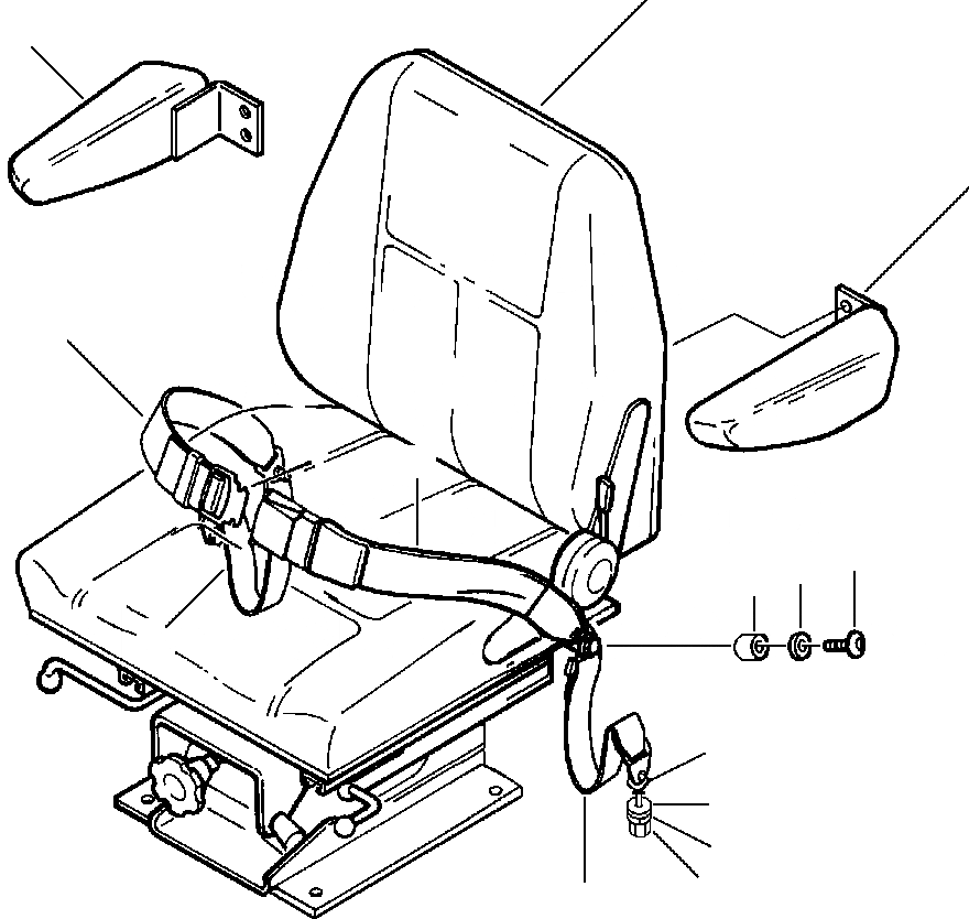 Схема запчастей Komatsu WA250-1LC - СИДЕНЬЕ ОПЕРАТОРА КРЕПЛЕНИЕ С ВОЗД. ПОДВЕСКОЙ (KAB) РАМА
