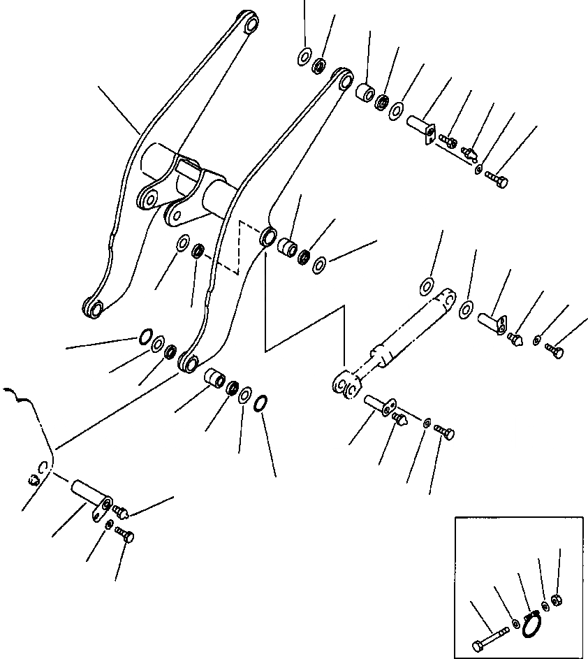 Схема запчастей Komatsu WA250-1LC - РУКОЯТЬ РАБОЧЕЕ ОБОРУДОВАНИЕ