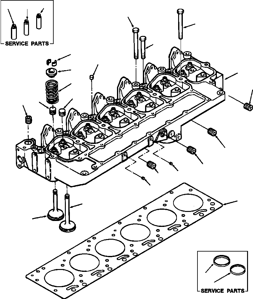 Схема запчастей Komatsu WA250-1LC - ГОЛОВКА ЦИЛИНДРОВ ГОЛОВКА ЦИЛИНДРОВ
