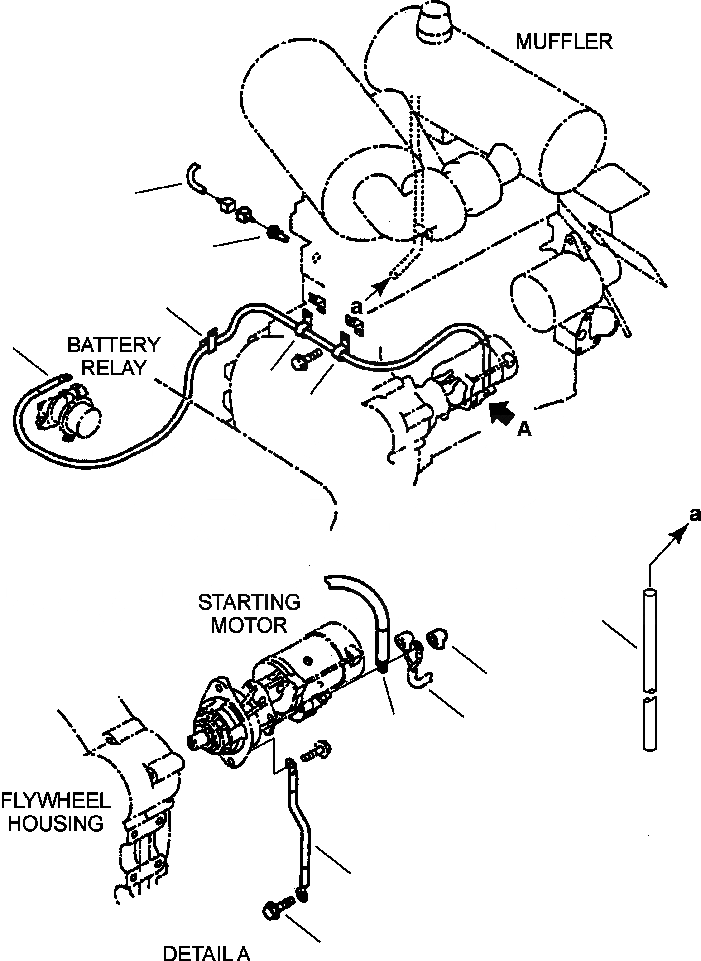 Схема запчастей Komatsu WA250-3L - FIG. B-A Э/ПРОВОДКА ДВИГАТЕЛЯ - Э/ПРОВОДКА ПЕРЕКЛЮЧАТЕЛЯ И STARTER КОМПОНЕНТЫ ДВИГАТЕЛЯ