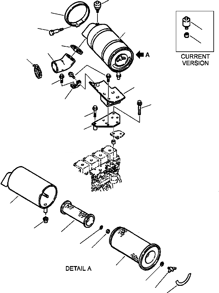 Схема запчастей Komatsu WA250-3L - FIG. B-A ВОЗДУХООЧИСТИТЕЛЬ КОМПОНЕНТЫ ДВИГАТЕЛЯ
