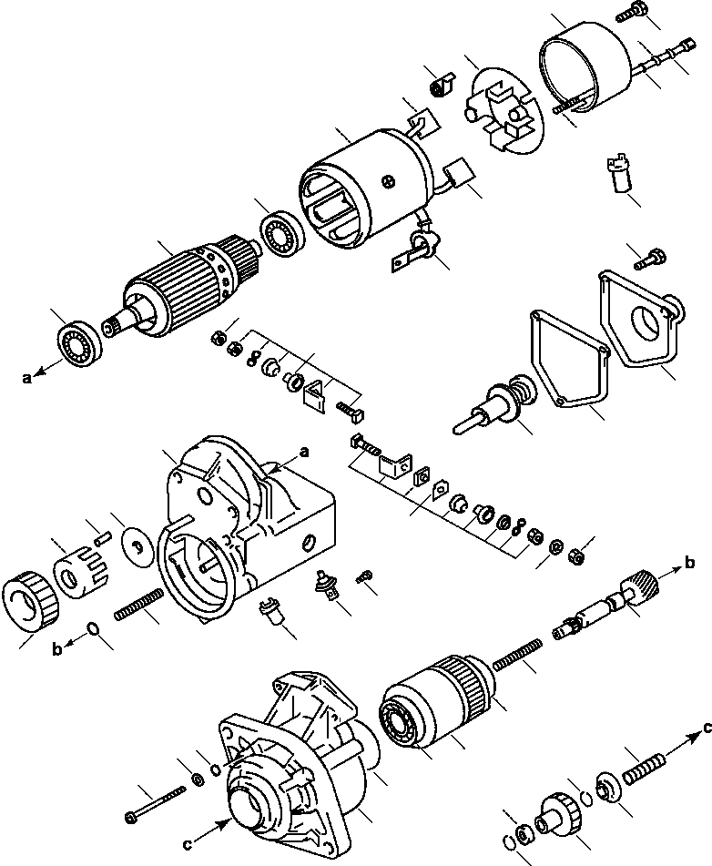 Схема запчастей Komatsu WA250-3L - FIG. B-A СТАРТЕР - EARLIER ВЕРСИЯ КОМПОНЕНТЫ ДВИГАТЕЛЯ