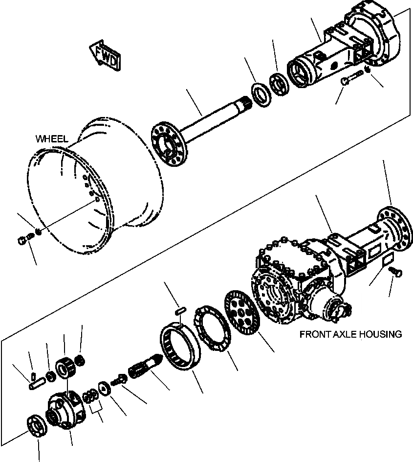 Схема запчастей Komatsu WA250-3L - FIG. F-A ПЕРЕДНИЙ МОСТ - КОНЕЧНАЯ ПЕРЕДАЧА И КОЖУХ СИЛОВАЯ ПЕРЕДАЧА И КОНЕЧНАЯ ПЕРЕДАЧА