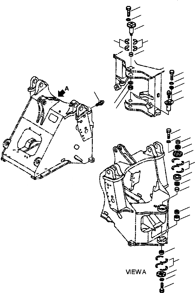 Схема запчастей Komatsu WA250-3L - FIG. J-A HINGE ПАЛЕЦ ОСНОВНАЯ РАМА И ЕЕ ЧАСТИ