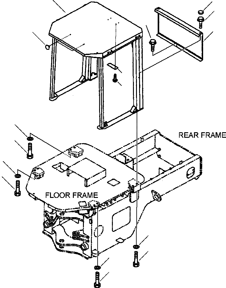 Схема запчастей Komatsu WA250-3L - FIG. K-A СИСТЕМА ROPS - ASSEMBLY И КРЕПЛЕНИЕ КАБИНА ОПЕРАТОРА И СИСТЕМА УПРАВЛЕНИЯ