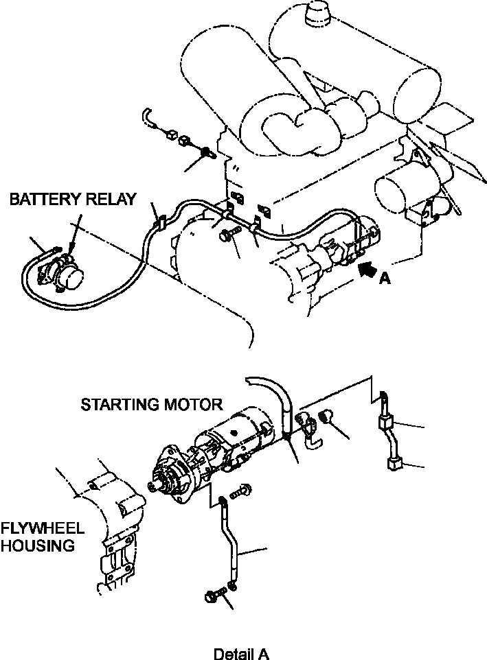 Схема запчастей Komatsu WA250-3MC - B-A ДВИГАТЕЛЬ ЭЛЕКТРОПРОВОДКА СТАРТЕР КОМПОНЕНТЫ ДВИГАТЕЛЯ