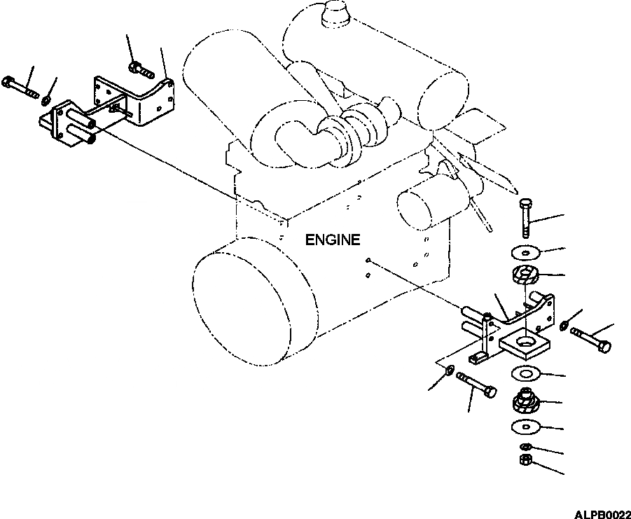 Схема запчастей Komatsu WA250-3MC - B-A КРЕПЛЕНИЕ ДВИГАТЕЛЯ КОМПОНЕНТЫ ДВИГАТЕЛЯ